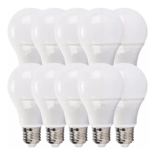 Kit 10 Lâmpada Bulbo Super Led 9w Branco Frio E27 Bivolt Foto 1
