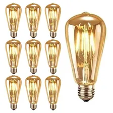 Kit 10 Lâmpada Filamento Led St64 4w 2200k Soquete E27 Foto mini 1