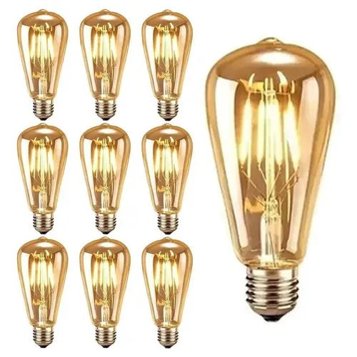 Kit 10 Lâmpada Filamento Led St64 4w 2200k Soquete E27 Foto 1