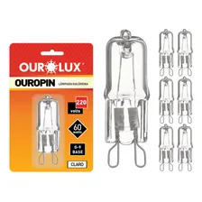 Kit 10 Lâmpada Halógena Ouropin G9 60w 220v Clara Ourolux Luz Branco Quente | 2800k Foto mini 1