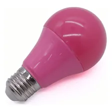 Kit 10 Lâmpada Led A60 9w Bulbo Soquete E27 Bivolt Luz Rosa 127/220v Foto mini 1