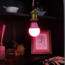 Kit 10 Lâmpada Led A60 9w Bulbo Soquete E27 Bivolt Luz Rosa 127/220v Foto mini 2