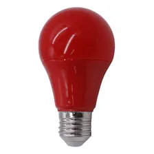 Kit 10 Lâmpada Led A60 9w Bulbo Soquete E27 Bivolt Luz Vermelho 127/220v Foto mini 4