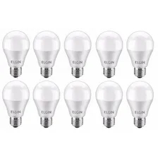 Kit 10 Lâmpada Led Bulbo 6w Elgin Bivolt E27 6.500k Foto mini 1