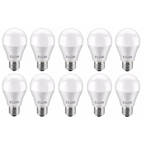 Kit 10 Lâmpada Led Bulbo 6w Elgin Bivolt E27 6.500k Foto 1