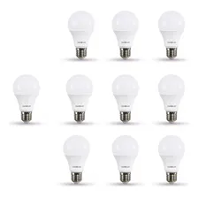 Kit 10 Lâmpada Led Bulbo 9w Bivolt 6500k Branco Frio Ourolux Foto  mini 1