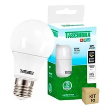 Kit 10 Lâmpada Led Bulbo 9w Branco 6500k Bivolt Taschibra Foto  mini 1