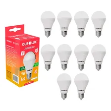 Kit 10 Lâmpada Led Bulbo 9w Branco Frio (6500k) - Ourolux Foto mini 1