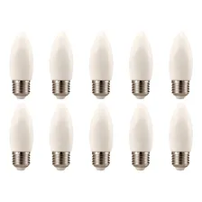 Kit 10 Lâmpada Vela Led E27 1w Branca Quente Ctb Foto mini 1