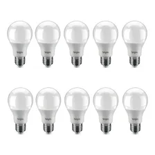 Kit 10 Lâmpadas Led 9w Bulbo Bivolt Branca Fria 6500k Elgin Foto  mini 1