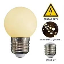 Kit 10 Lâmpadas Led Bolinha Branco Quente 3w 127v Camarim Luz Branco-quente 110V Foto mini 4