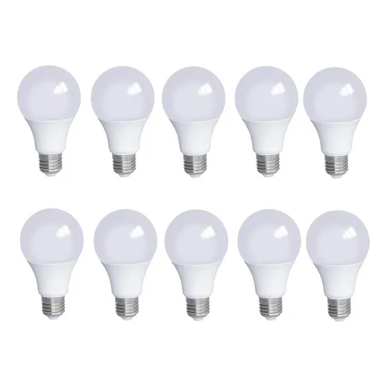 Kit 10 Lâmpadas Led Bulbo 9w 3000k (branco Quente) Foto 1