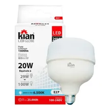 Kit 10 Lâmpadas Led Globe 20w Alta Potencia E27 Branca Fria Foto mini 2