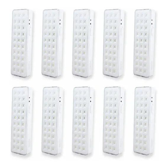 Kit 10 Luminária Luz De Emergência 30 Leds Lampada Segurimax Foto 1