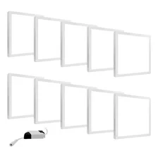 Kit 10 Luminária Sobrepor Plafon 40x40 Quadrado Branco Frio Estrutura Branco-frio 110v/220v (bivolt) Foto mini 1