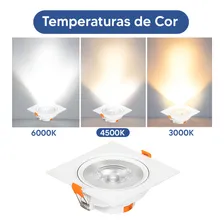 Kit 10 Luminária Spot Led 5w Dicróica Direcionável Quadrado Branco Neutro Foto mini  2