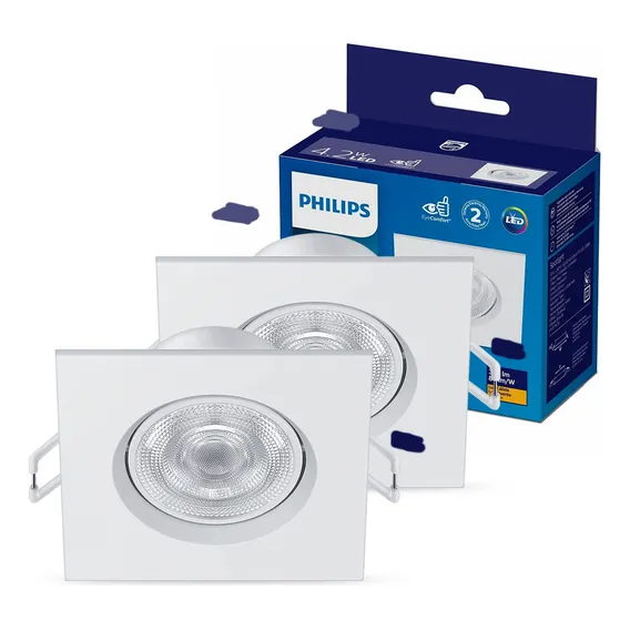 Kit 10 Luminárias 2700k Luz Amarela 90x90x40mm - Philips Foto 1