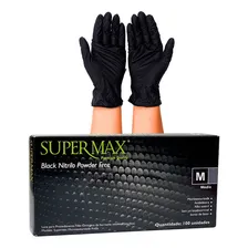 Kit 10 Luva Descartável NitrÃlica Supermax Preta Black 1000 Unidades Tamanho M Foto mini 4