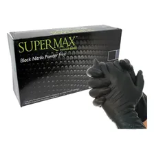 Kit 10 Luva Descartável NitrÃlica Supermax Preta Black 1000 Unidades Tamanho M Foto mini 2