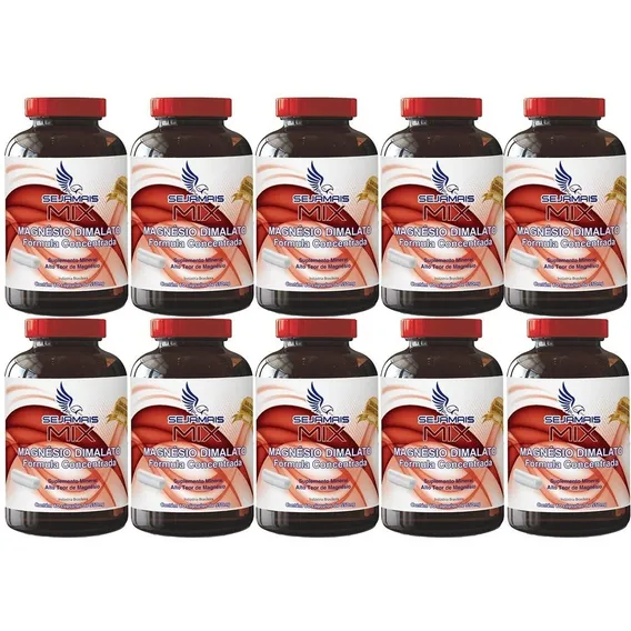 Kit 10 Magnésio Dimalato 550 Mg Seja Mais Puro Com Laudo Sabor Sem Sabor Foto 1