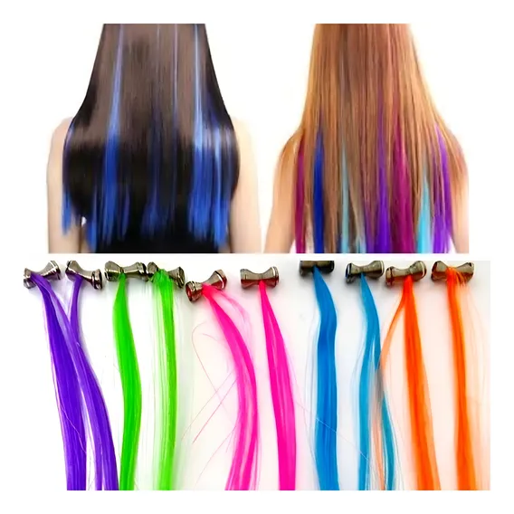 Kit 10 Mechas De Cabelo Coloridas (10 Unidades) Foto 1