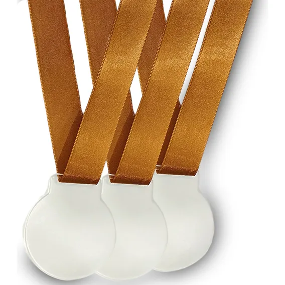 Kit 10 Medalhas 6cm- 2mm C/ Fita Bronze Foto 1