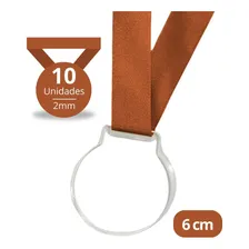 Kit 10 Medalhas 6cm- 2mm C/ Fita Bronze Foto mini  3