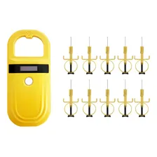 Kit 10 microchip 2,12/12mm e leitor de microchip animal amarelo Foto  mini 1