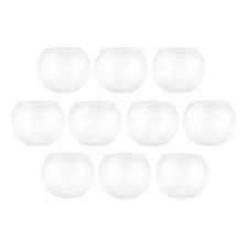 Kit 10 Mini Vaso Castiçal De Vidro Redondo Para Vela 100ml Cor Água Foto mini 4
