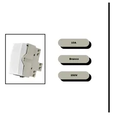 Kit 10 Modulos Interruptor Paralelo Sleek Branco Margirius Corrente Nominal 10 A Voltagem Nominal 250v Foto mini 3
