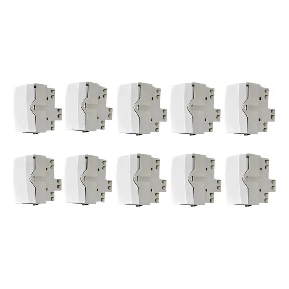 Kit 10 Modulos Interruptor Paralelo Sleek Branco Margirius Corrente Nominal 10 A Voltagem Nominal 250v Foto 1