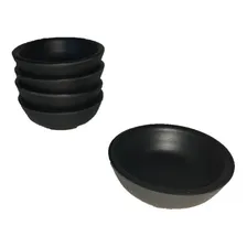 Kit 10 Molheira Porta Shoyu Oriental Melamina Redonda 30  Cor Preto Foto  mini 1