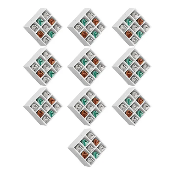 Kit 10 Nichos Porta Toalhas 09 L 40x40cm Branco - Gran Belo Foto 1