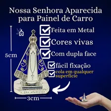 Kit 10 Nossa Senhora Aparecida Painel Carro Metal 5cm Cor Prata Foto mini  3