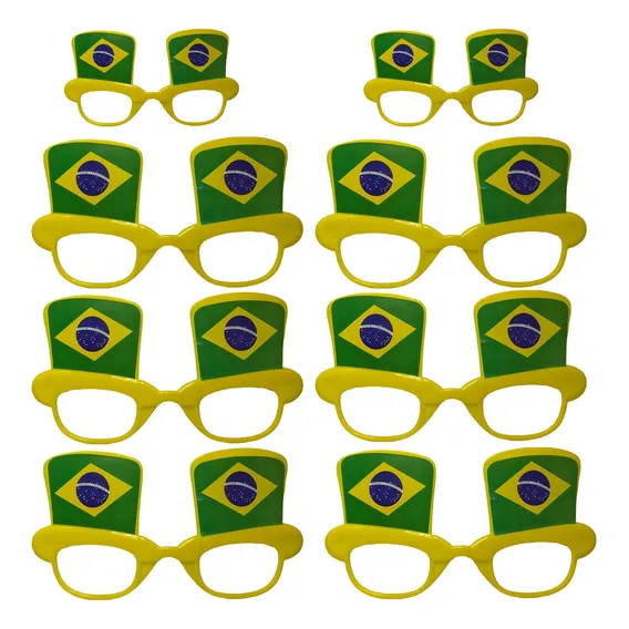 Kit 10 Óculos Do Brasil Cartola Copa Do Mundo Foto 1