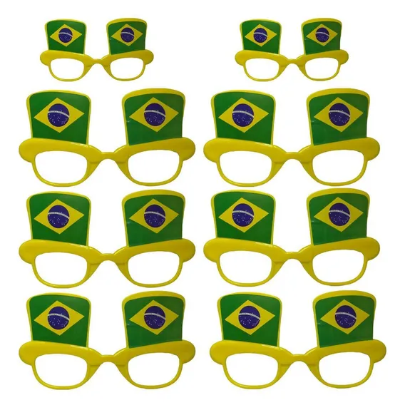 Kit 10 Óculos Do Brasil Cartola Copa Do Mundo Foto 1