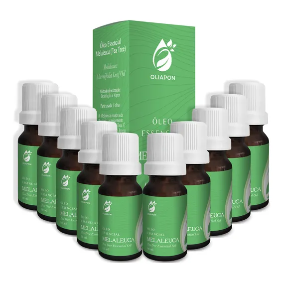 Kit 10 Óleo Essencial Melaleuca Tea Tree 10ml Puro Oliapon Foto 1