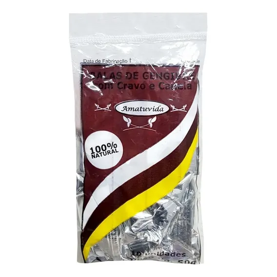 Kit 10 Pacotes Balas Gengibre Cravo E Canela 50g Amatuvida Foto 1