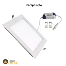 Kit 10 Painel 18w Plafon Embutir Branco 20x20 Decoração Foto mini 3