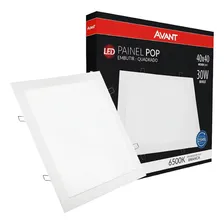 Kit 10 Painel Led Embutir 30w 40x40 Quadrado Branco Frio Foto  mini 1
