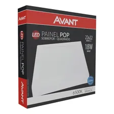 Kit 10 Painel Led Plafon Sobrepor Quadrado 18w 6500k Avant Foto mini 3