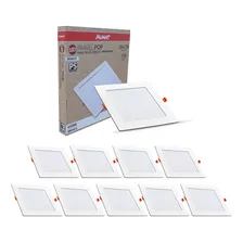 Kit 10 Painel Led Pop Quadrado Emb 24w 3000k 30x30 Br Avant Foto mini 1