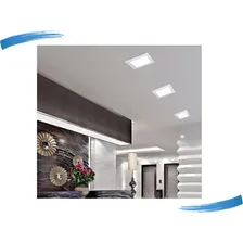 Kit 10 Painel Plafon 12w Led Quadrado Embutir Branco Frio 110V/220V Foto mini 3