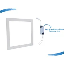 Kit 10 Painel Plafon 12w Led Quadrado Embutir Branco Frio 110V/220V Foto mini 4