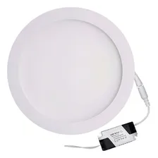 Kit 10 Painel Plafon 18w Led Redondo Embutir Branco Quente Bivolt Foto mini  2