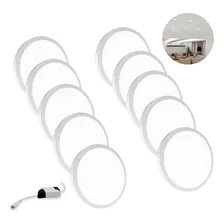 Kit 10 Painel Plafon 25w Led Redondo Sobrepor Luz Frio Foto mini 1