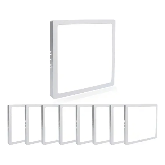 Kit 10 Painel Plafon De Led 18w Sobrepor Quadrado Branco Frio Mgc Bivolt Foto 1