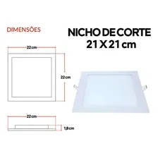 Kit 10 Painel Plafon Led 18w Quadrado Embutir Luminária Cor Branco Frio Foto mini 4
