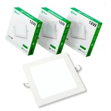 Kit 10 Painel Plafon Led 18w Quadrado Redondo Embutir Foto mini 1
