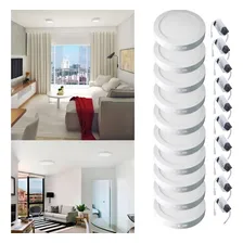 Kit 10 Painel Plafon Led 18w Redondo Sobrepor Branco Frio Foto mini  3